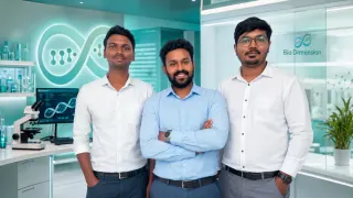 Biodimension Founders Manojkumar Sampathkumar, Ranjith Kumar Velusamy, and Pradeep Arunachalam