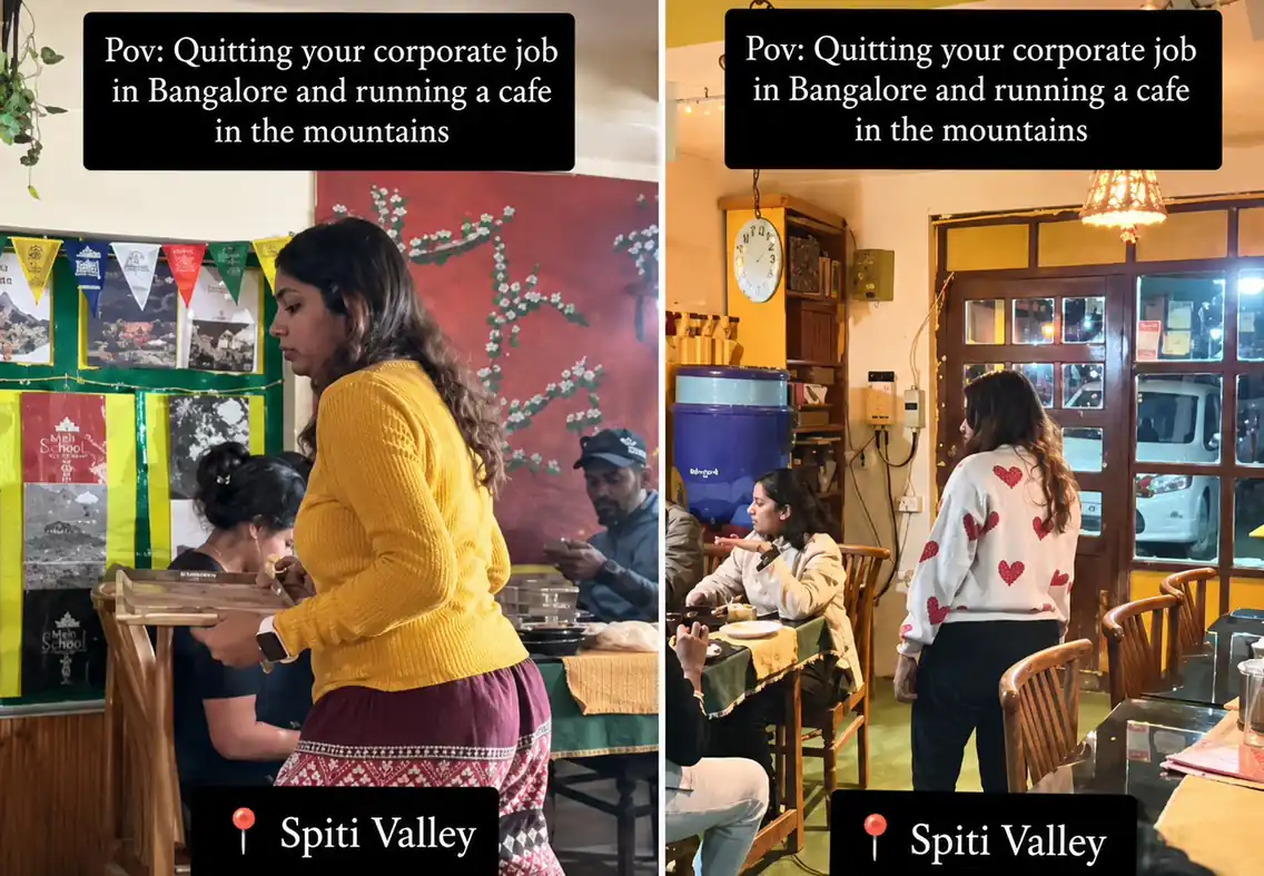 woman managing her independent café in Spiti Valley
